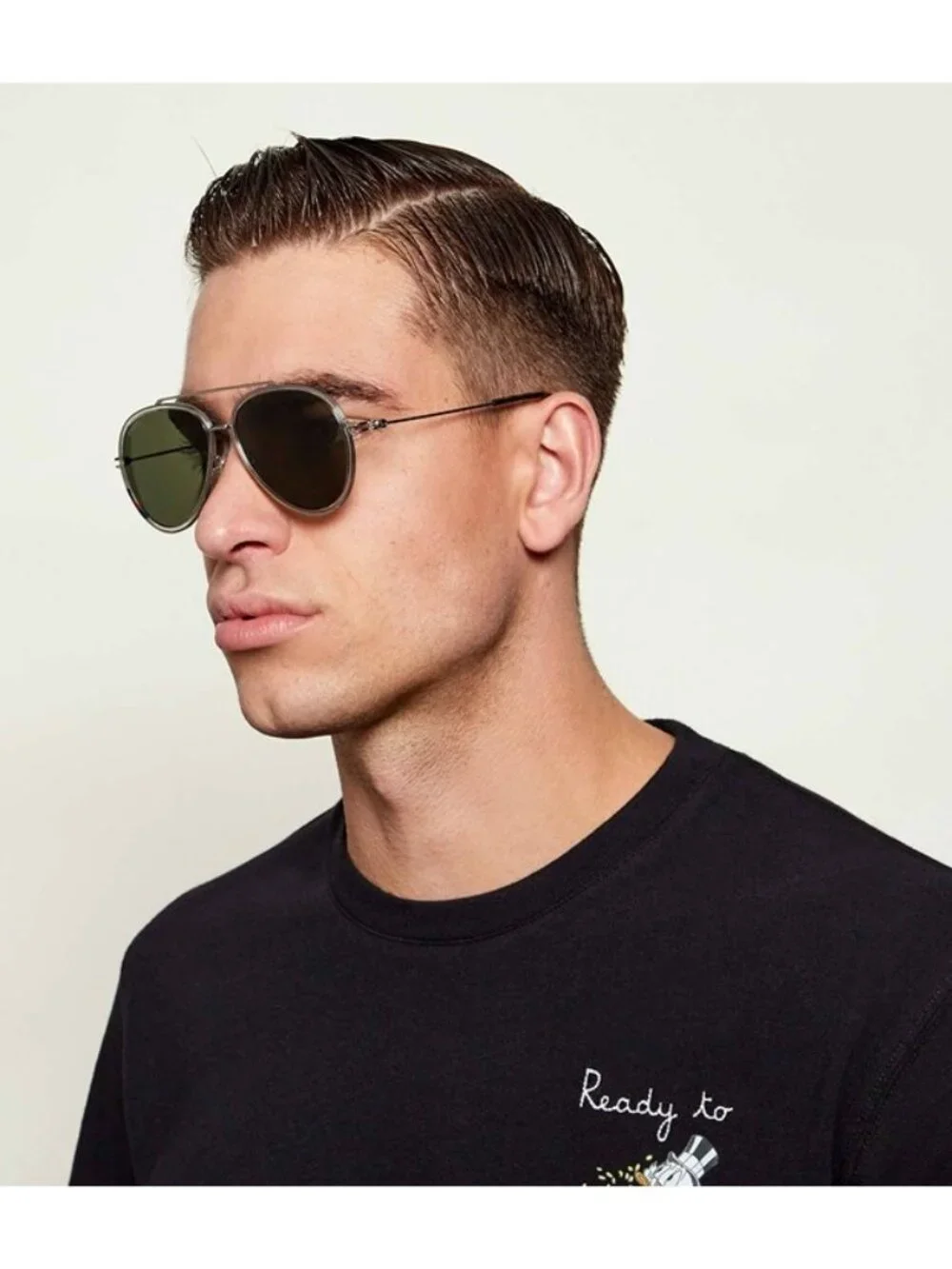 Gucci GG1981S 005 Sunglasses Transparent Grey/Silver Aviator Frame, Grey Lenses